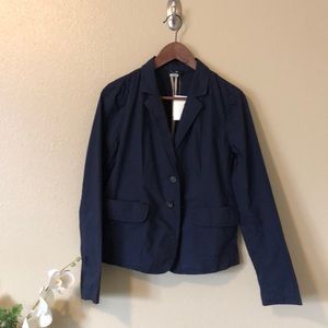 NWT J.Crew Canvas Blazer Navy Blue Size 8